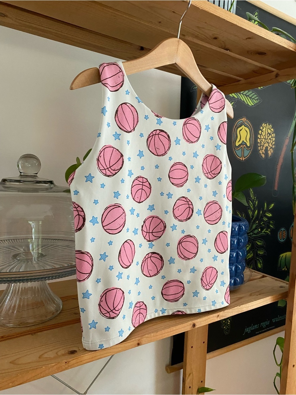 SweetHoney Basketball Print Active Skort Tank Top Set Pink 12 - Picture 6 of 15